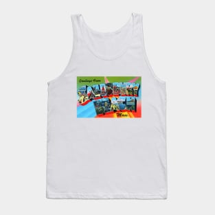 Greetings from Salisbury Beach Massachusetts - Vintage Large Letter Postcard Tank Top